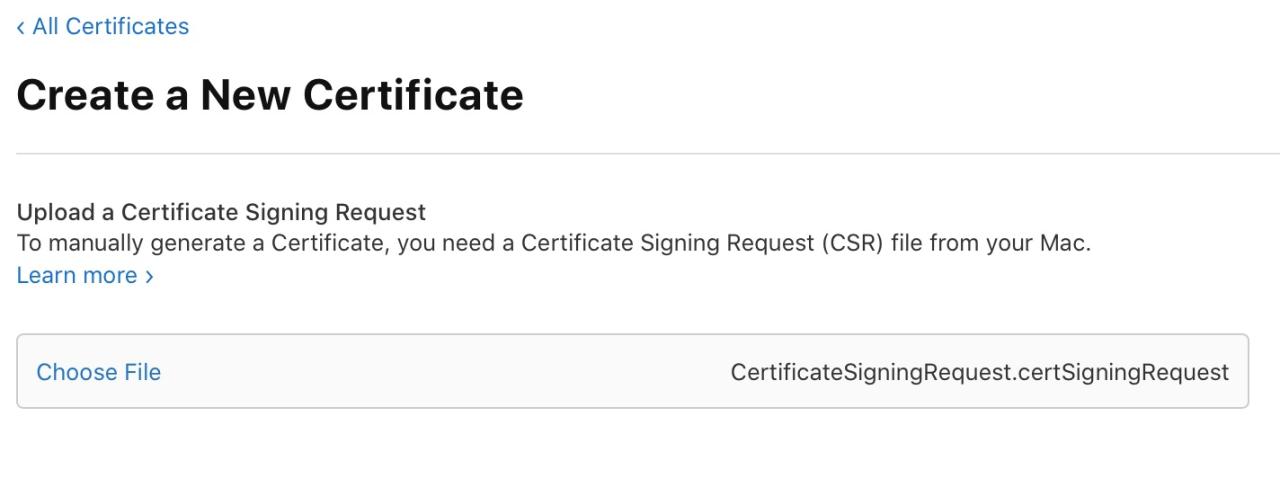 Cargar una solicitud de firma de certificado