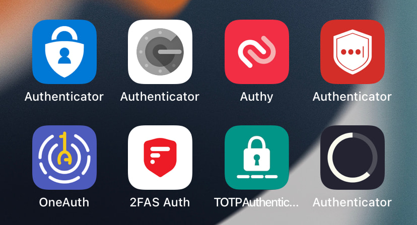 Varias aplicaciones de autenticación de dos terceros en iPhone