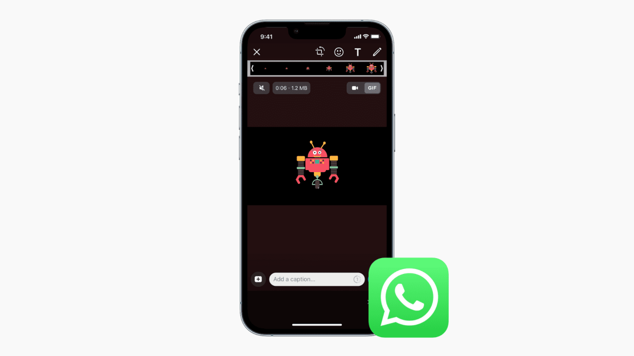 Cómo enviar video y Live Photo como GIF en WhatsApp