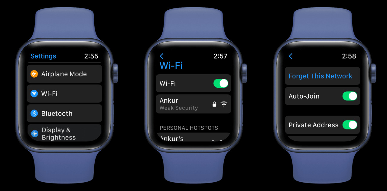 Configuración de Wi-Fi en Apple Watch