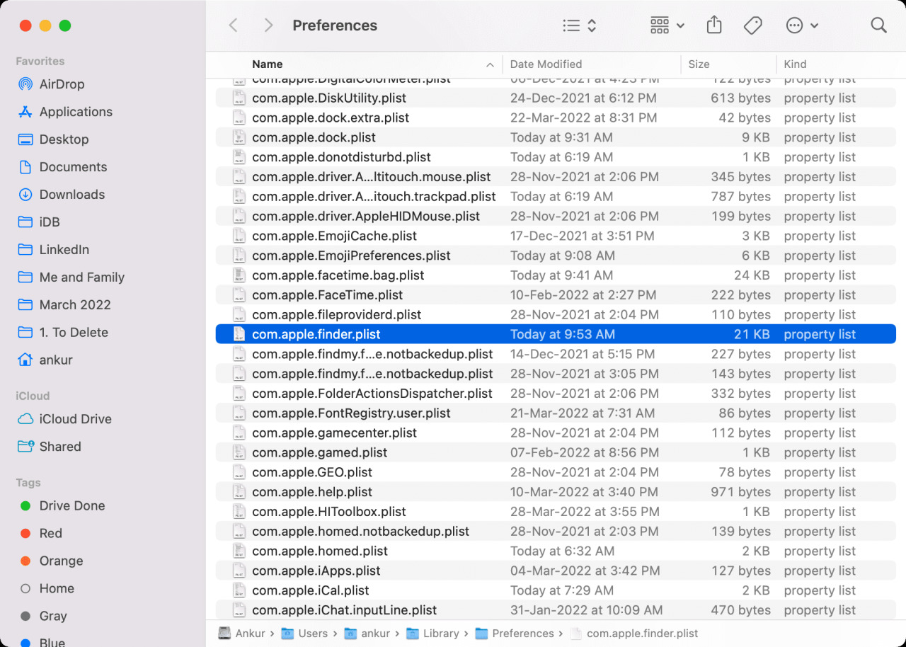 Elimine el archivo plist com.apple.finder para reparar el iPhone que no aparece en Finder en Mac