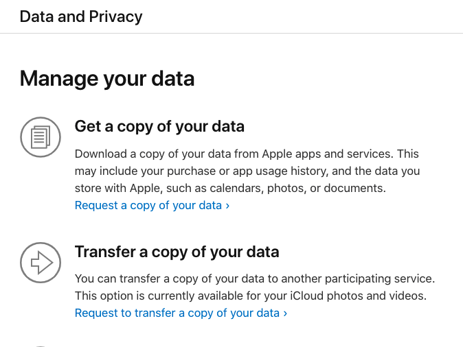 Datos y privacidad Apple iCloud
