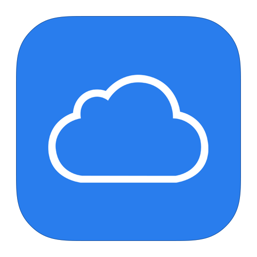 Una imagen del icono de copia de seguridad de iCloud de Apple contra un fondo azul