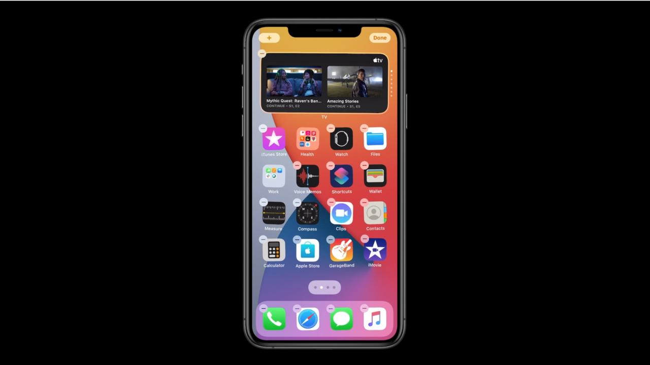Widgets Smart Stack en iPhone - Ejemplo de pantalla de inicio