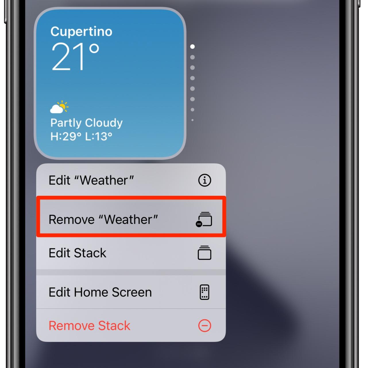 Widgets Smart Stack en iPhone: elimine un widget de la pila inteligente