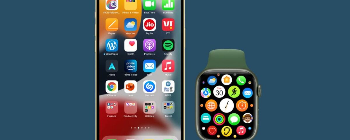 iPhone y Apple Watch con varias aplicaciones en la pantalla de inicio