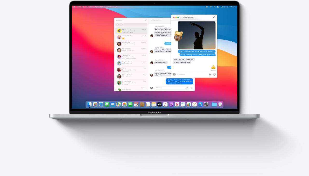 Mensajes de iOS 17 - Mensajes en macOS 11 Big Sur