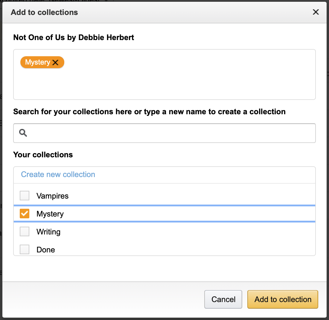 Amazon Agregar a la colección