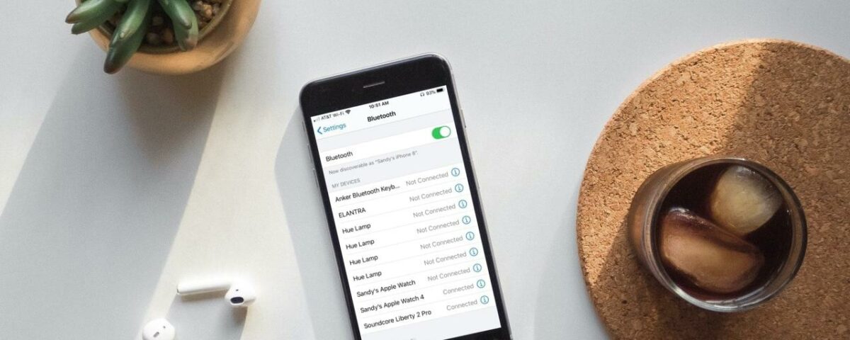 Configuración de Bluetooth iPhone en la mesa