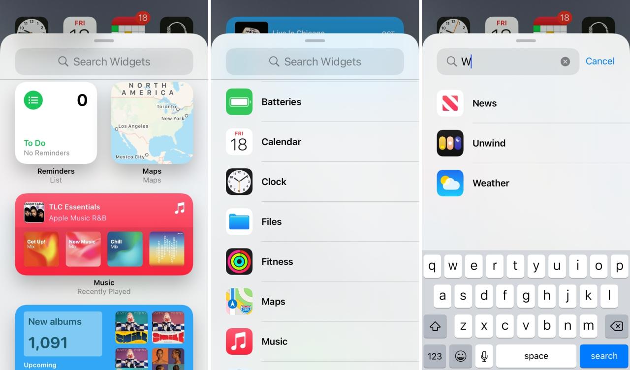 Examinar y buscar en la Galería de widgets en el iPhone