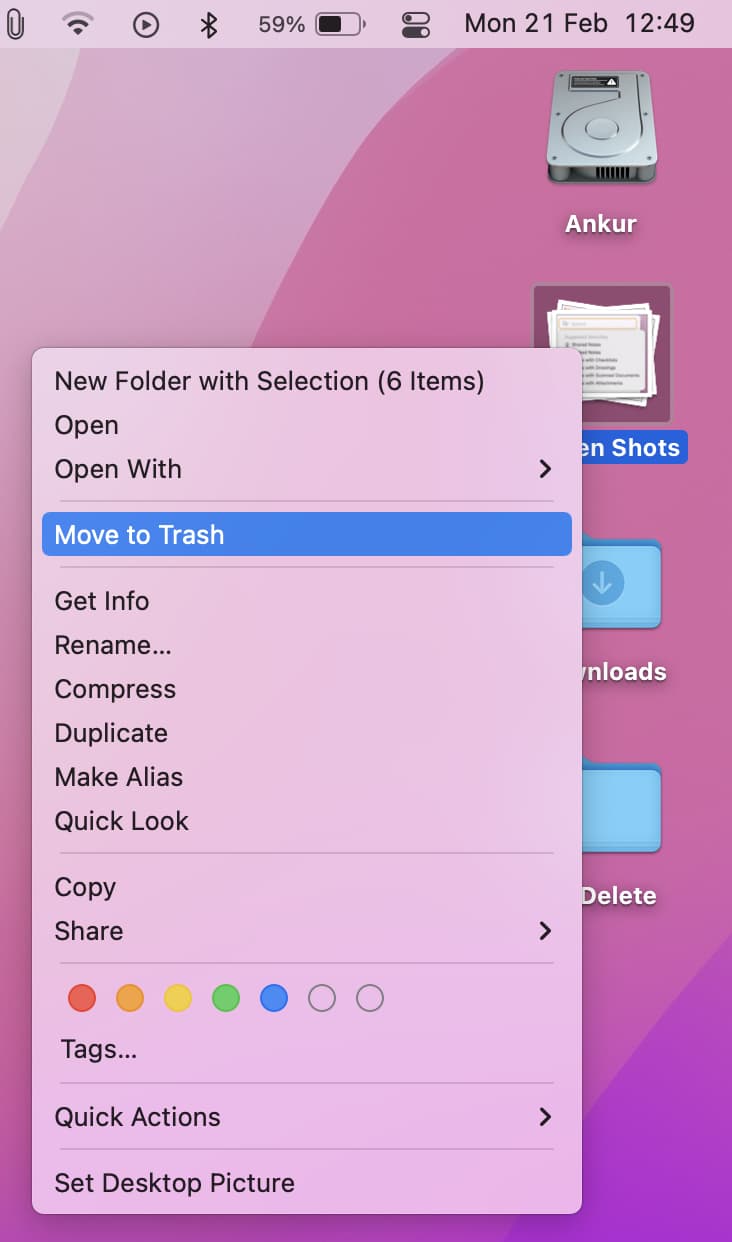 Elimine todas las capturas de pantalla a la vez en Mac para liberar almacenamiento interno
