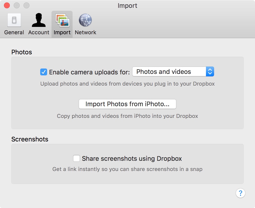 Dropbox habilita la carga de fotos de copia de seguridad de la cámara