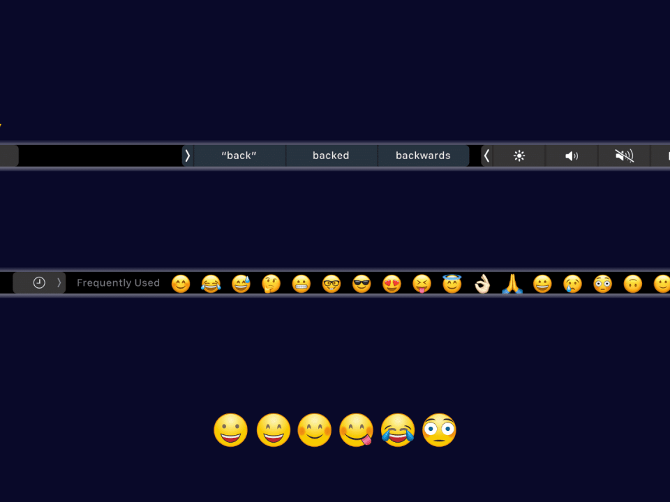 Botón de emoji en la barra táctil de MacBook