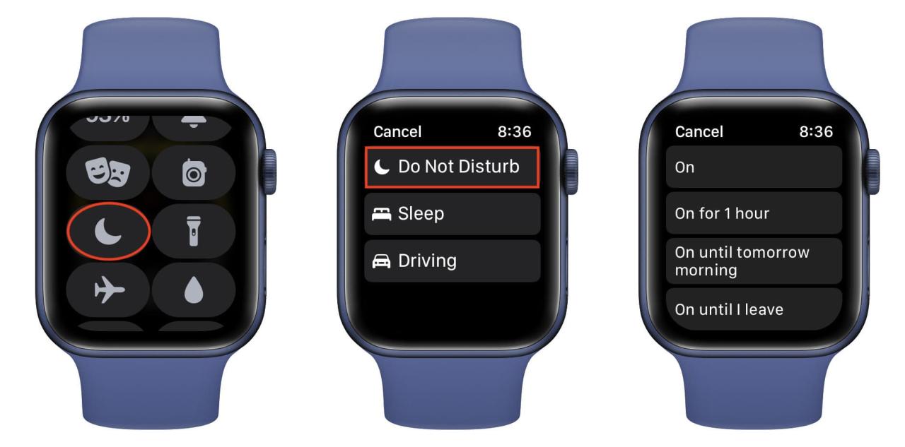 Habilitar No molestar temporalmente en Apple Watch