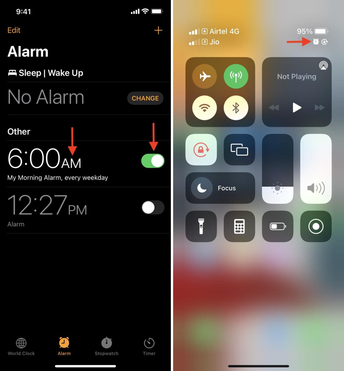Habilitar alarma de iPhone