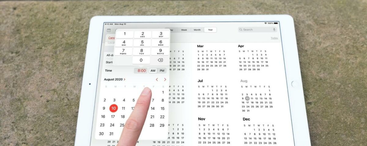 Selector de fecha y hora mejorado Calendario iPad