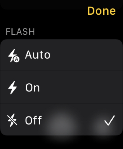 Flash en Camera Remote en Apple Watch