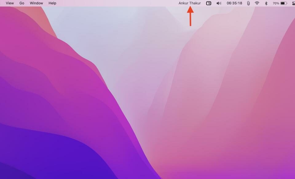 Mostrar el nombre completo de la cuenta en la barra de menú de Mac