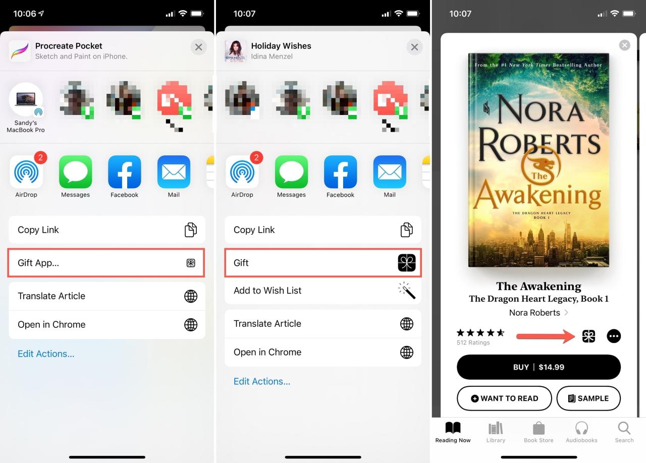Regala App Store o iTunes Books en iPhone