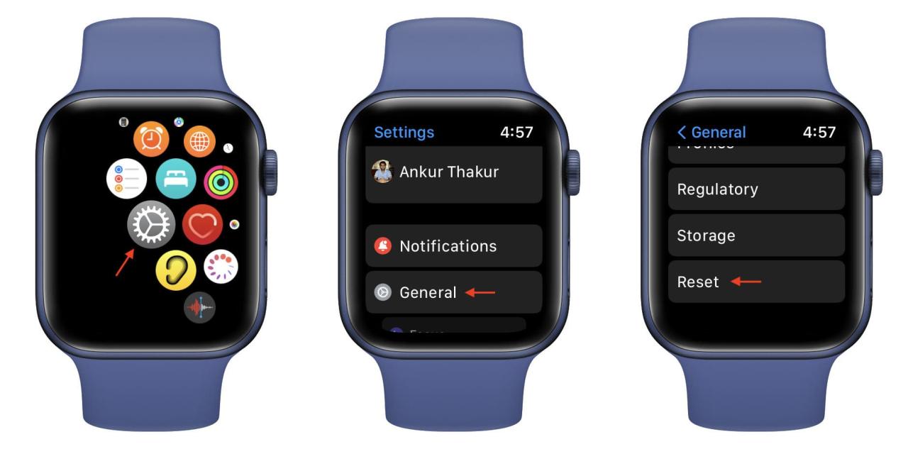 Restablecer configuración en Apple Watch