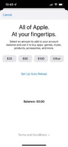 Configure la recarga automática en el saldo de ID de Apple en iPhone