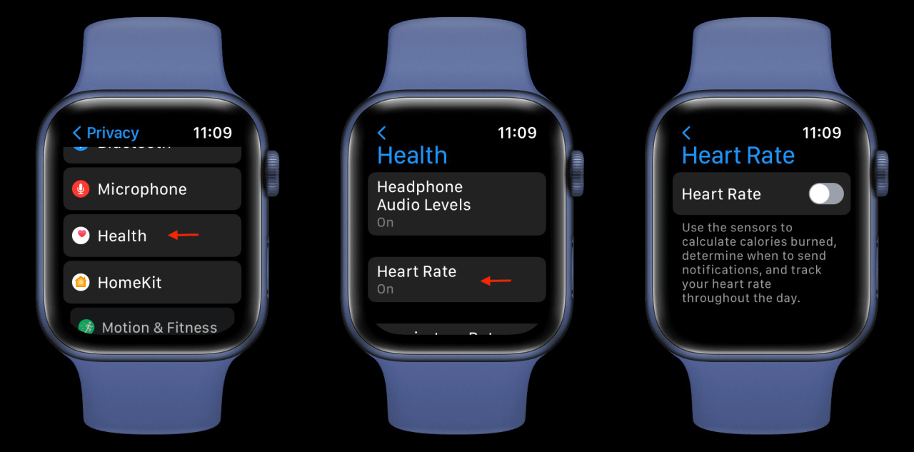 Pasos para apagar la frecuencia cardíaca y la luz verde en el Apple Watch