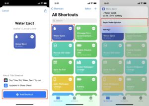 Atajo de expulsión de agua en iPhone