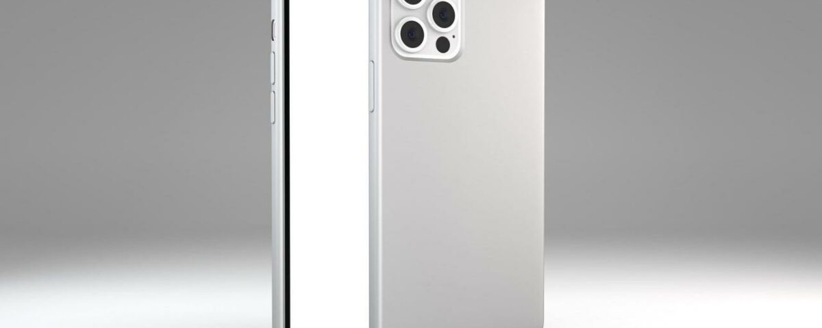 iPhone delante y detrás sobre fondo gris