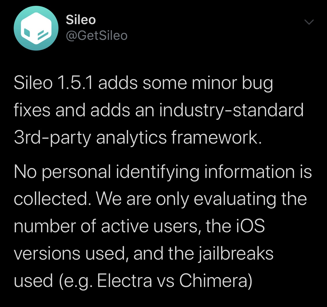 Declaración de actualización de Sileo