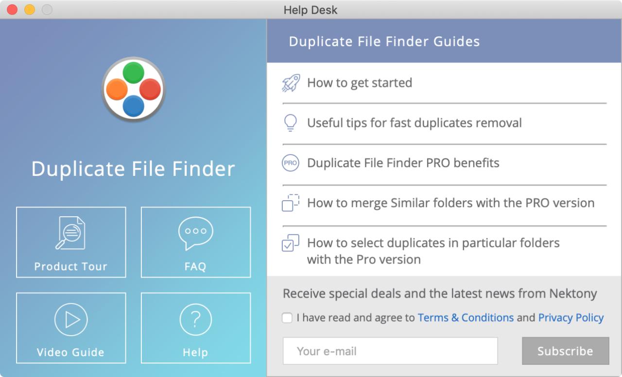 Duplicate File Finder Help Desk Mac