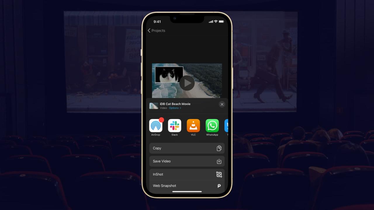 Exporta el proyecto de iMovie desde tu iPhone
