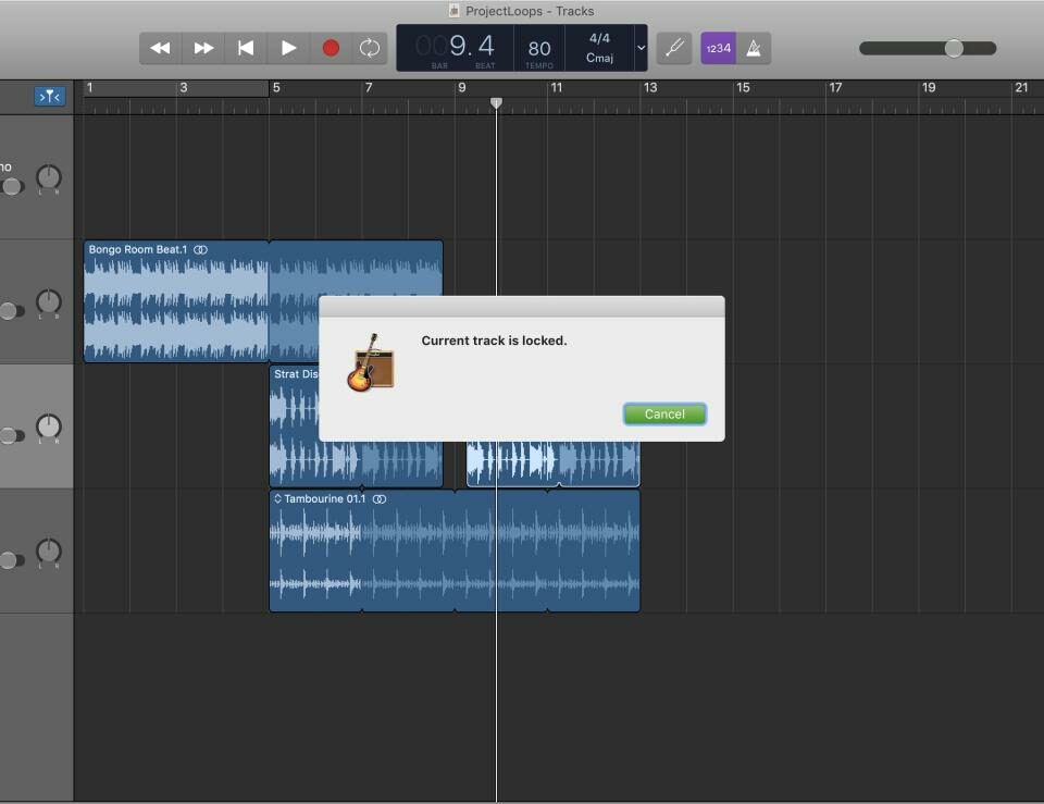 GarageBand Track Mac bloqueado