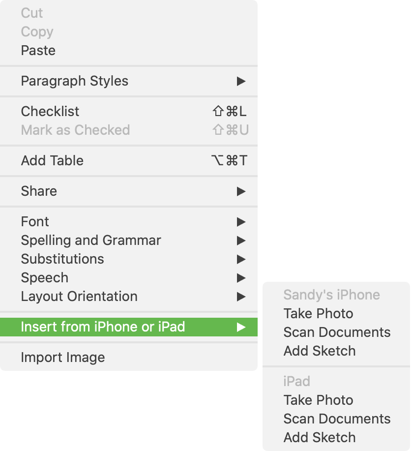 Insertar desde iPhone o iPad Escanear documentos