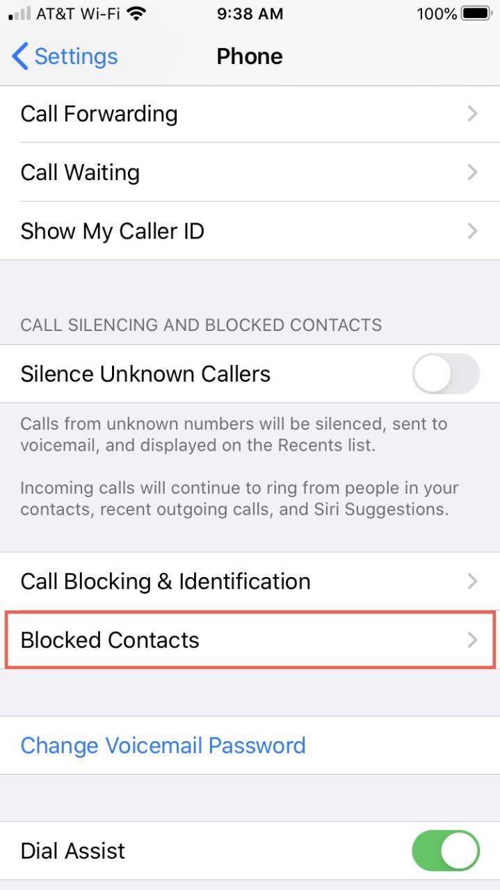 Teléfono Bloqueado Contactos iPhone