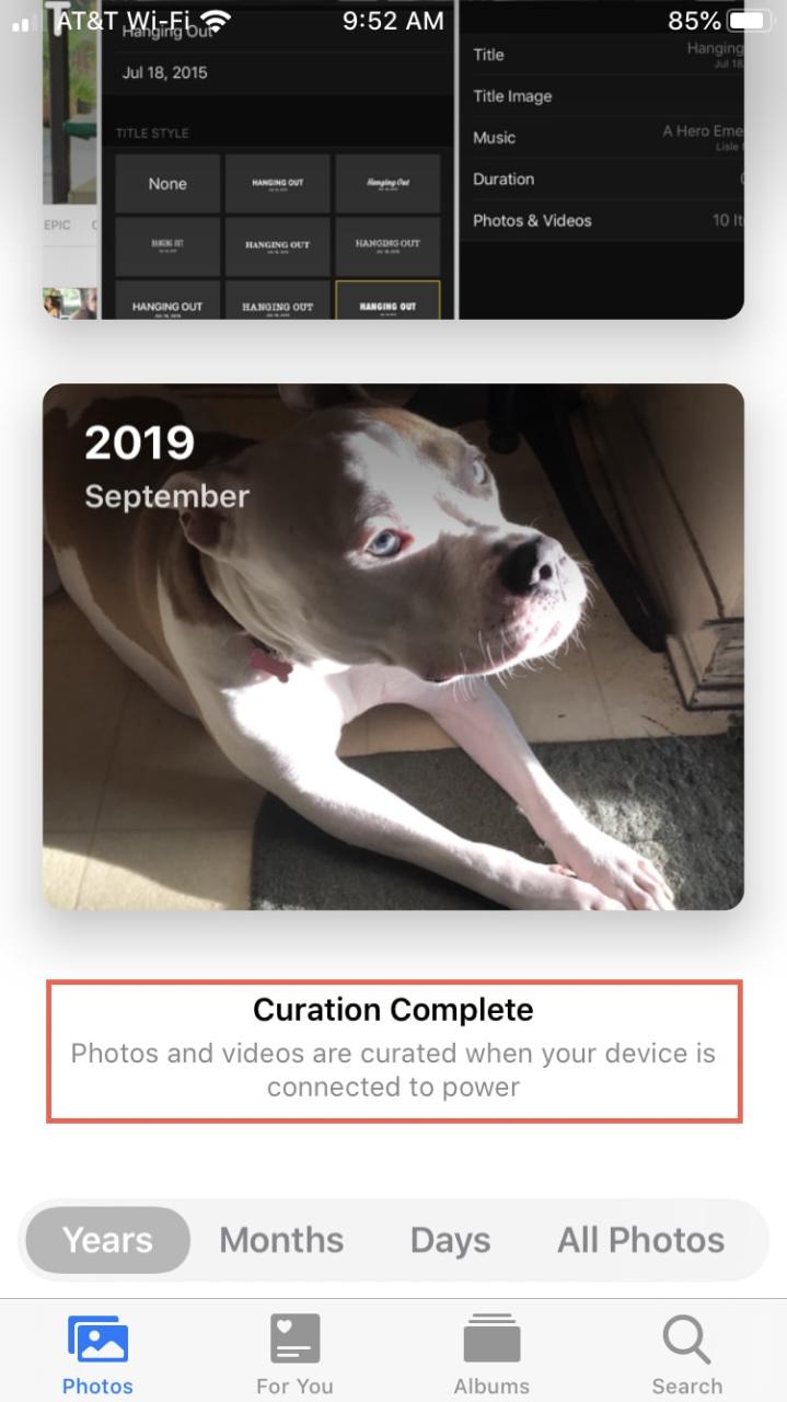 Aplicación de fotos Curation Complete iPhone