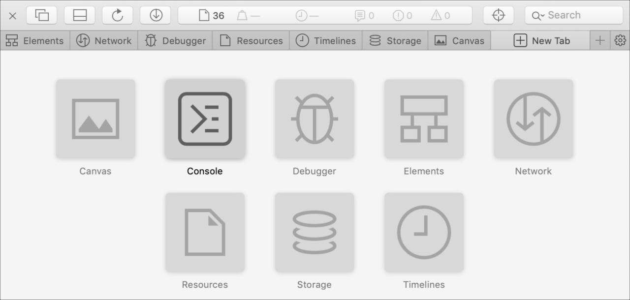 que es el inspector web de safari Pestañas de Safari Web Inspector en Mac