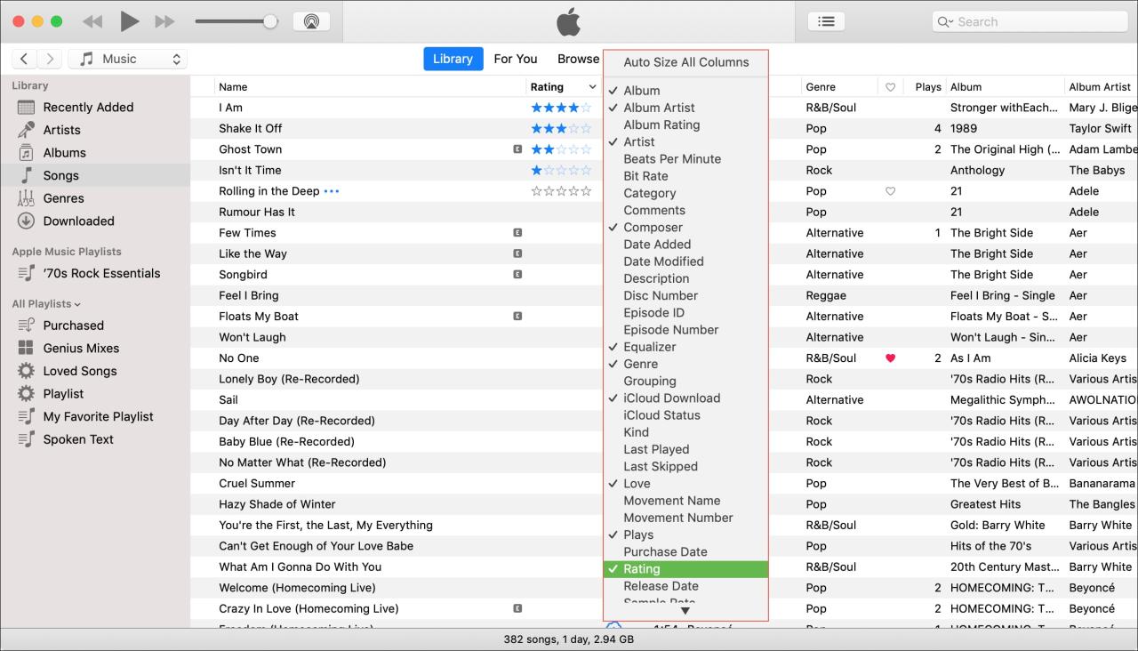 Clasificación por estrellas iTunes Mac
