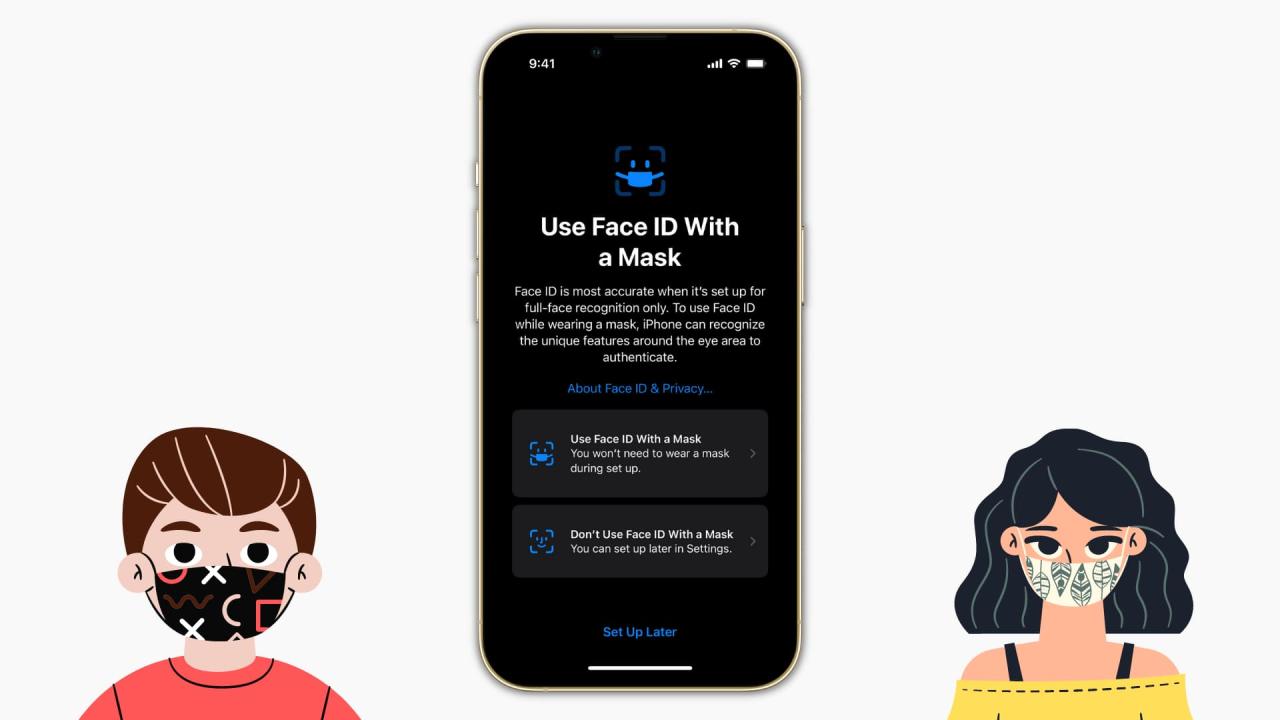 Use Face ID en iPhone mientras usa una máscara