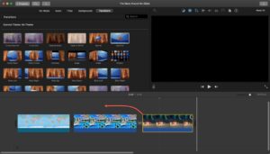 Clip de arrastre de iMovie para Mac con pantalla dividida