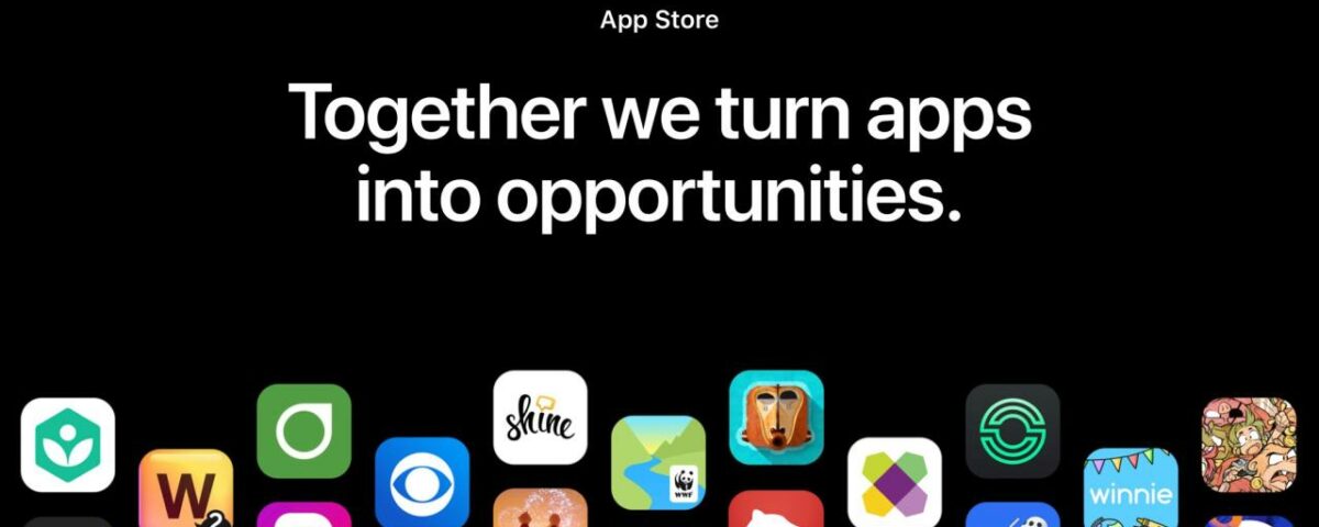 Banner de App Store que muestra un montón de íconos de aplicaciones