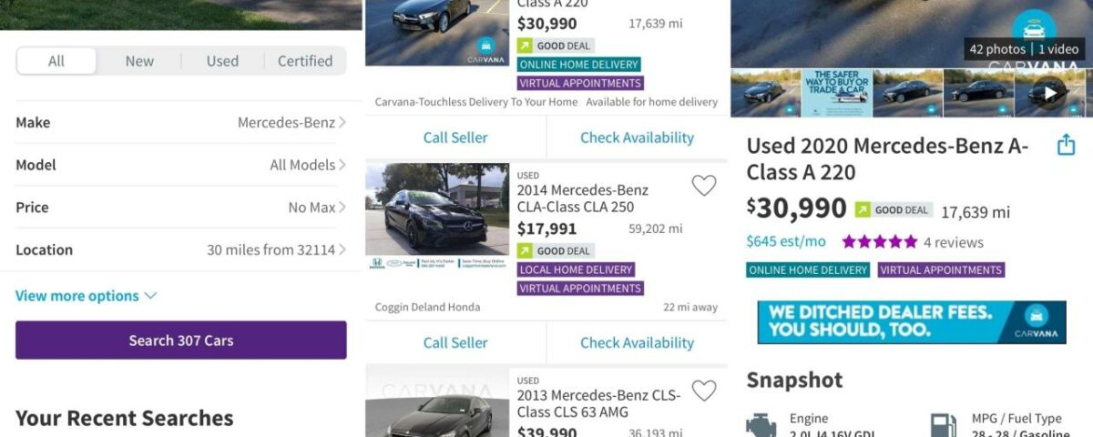 Apps para comprar un coche - CarsDotCom en iPhone