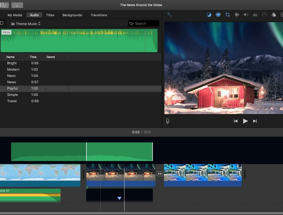 Editar clips de audio en iMovie Mac