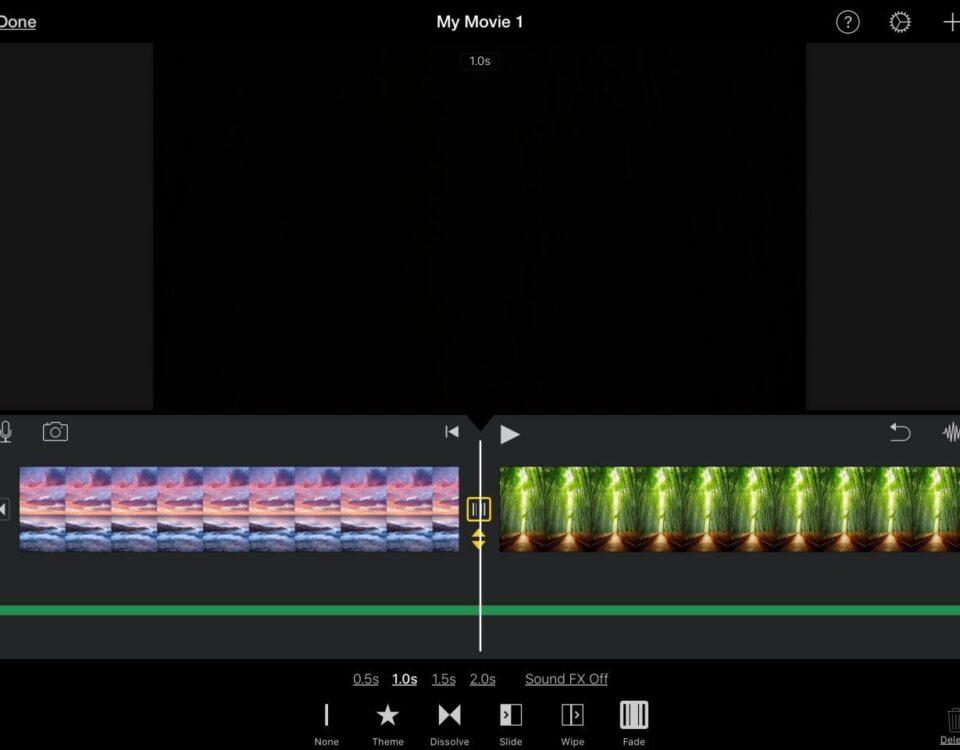 Fundido a negro iMovie iPad