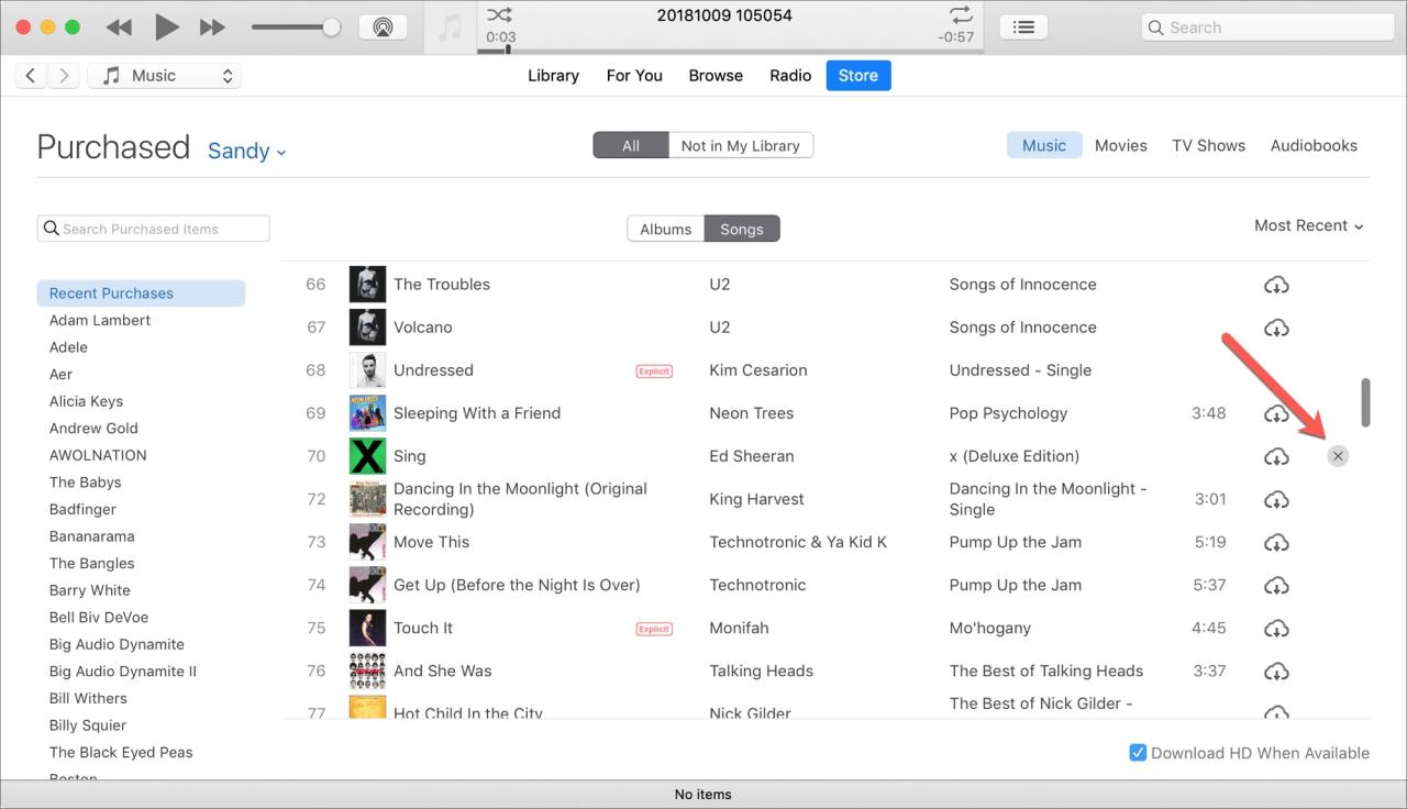 Ocultar compras de iTunes en Mac