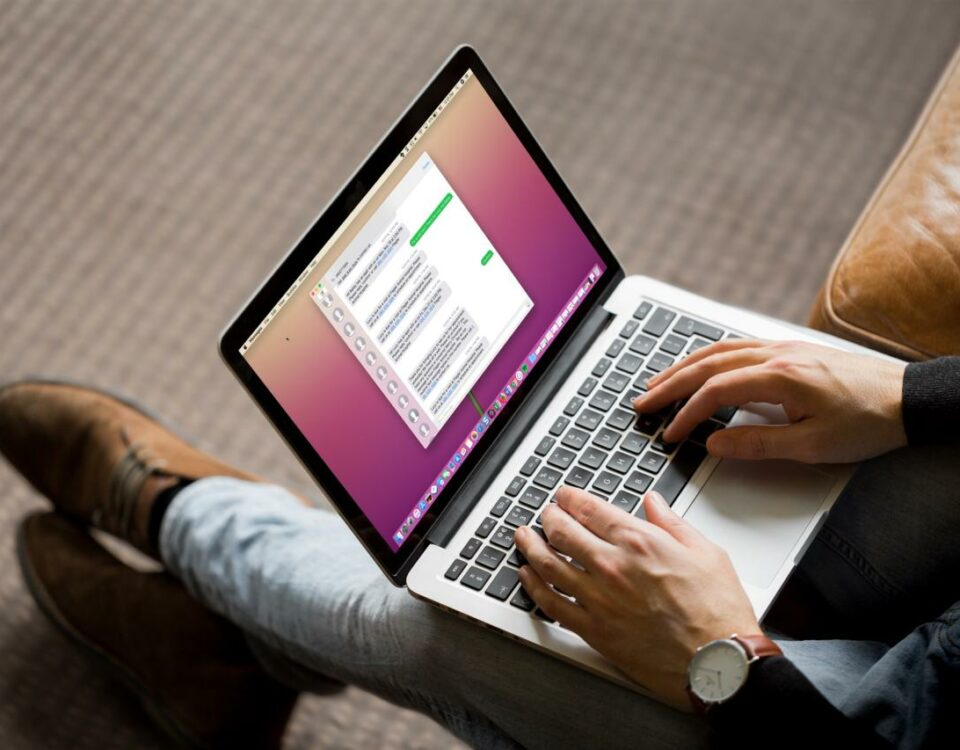 Mensajes en la pantalla de Mac