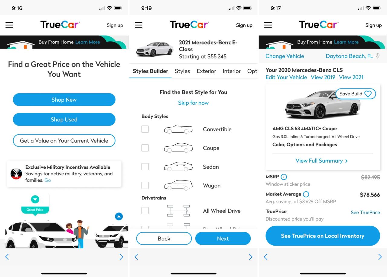 TrueCar en iPhone