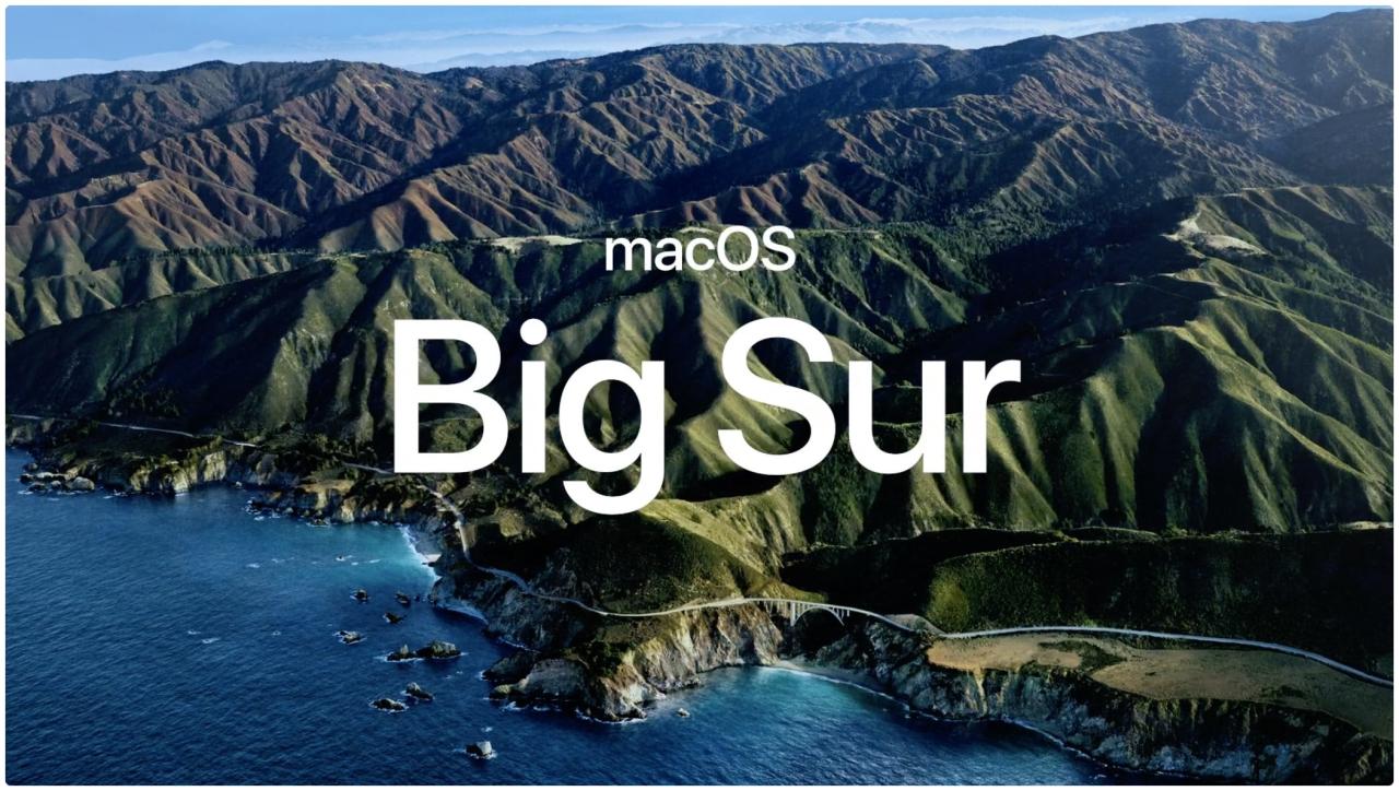 Imagen promocional de Apple para la actualización del software macOS Big Sur para computadoras Mac