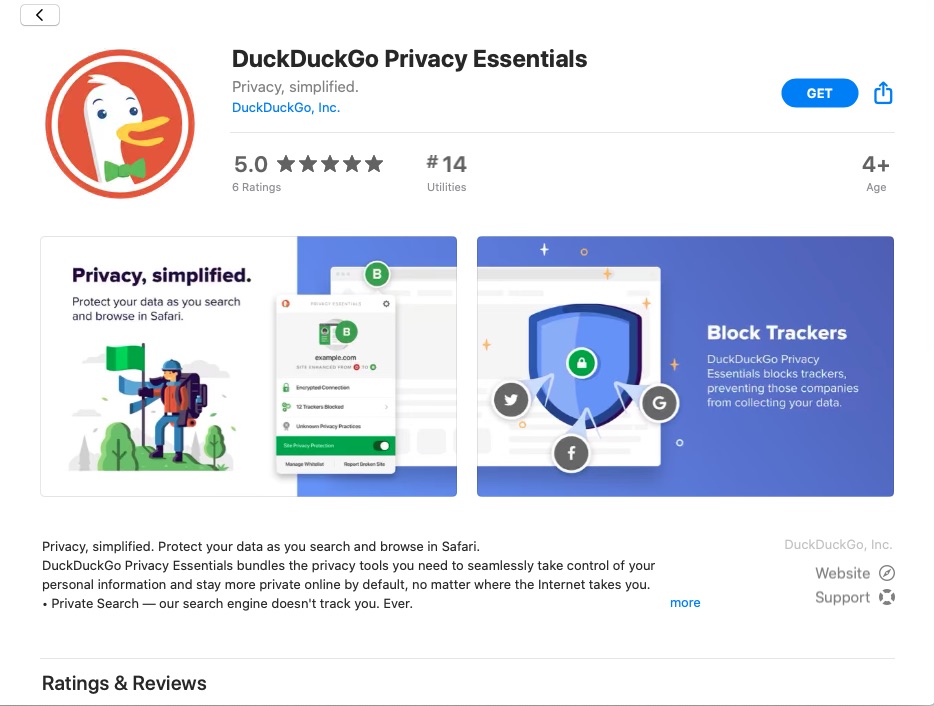 duckduckgo apple safari