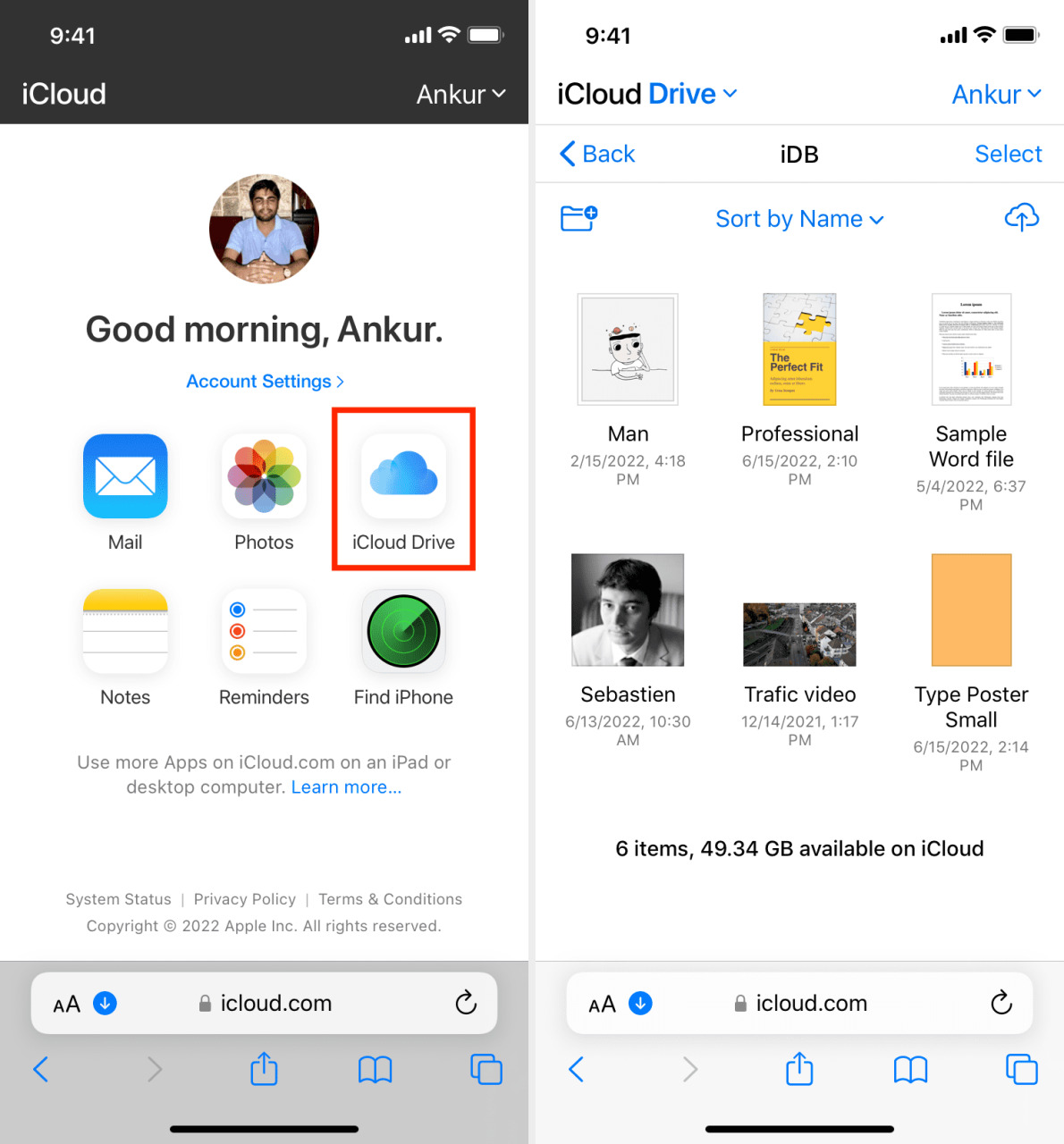 Acceda a iCloud Drive en el navegador web de iPhone