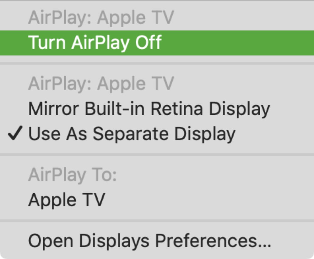 Apple TV Desactivar AirPlay